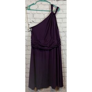One Shoulder Dress‎ Purple Ruched Party Cocktail Dress XL